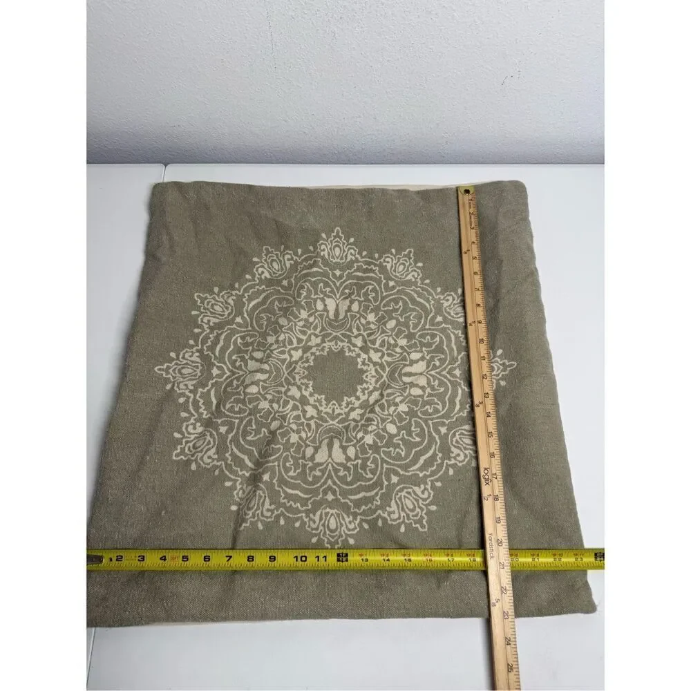 ERICA MEDALLION' Pillow Cover NATURAL & LIGHT BROWN 23” X 23”